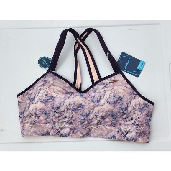 New NWT Brooks Uprise Crossback Quartz Marble Large A/B Cup Medium Impact - Picture 2 of 7
